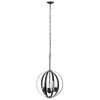 Lalia Home 3-Light 18" Adjustable Industrial Globe Hanging Metal and Glass Ceiling Pendant, Restoration Bronze LHP-3010-RZ